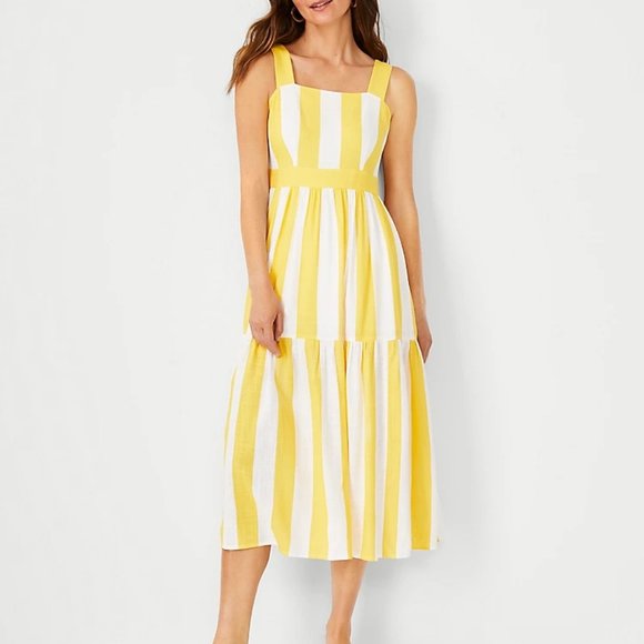 Ann Taylor Dresses & Skirts - Ann Taylor Striped Square Neck Midi Dress